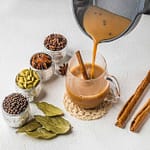 Masala chai spices with tea